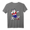 Kroatisches Fußball-T-Shirt mit Husky und Flagge – Lustiges Hundedesign für Kroatien-Fans, Geburtstags- & Weihnachtsgeschenk