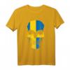 Schweden-Flagge, Fußball-Schädel T-Shirt – Klassisch geschnitten, ideal für Fußballfans & schwedische Nationalität