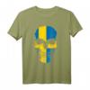 Schweden-Flagge, Fußball-Schädel T-Shirt – Klassisch geschnitten, ideal für Fußballfans & schwedische Nationalität