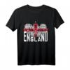 Retro England Three Lions Art Fußball T-Shirt mit Flagge – Ideal für Fans, Partys & Supporter-Events