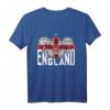 Retro England Three Lions Art Fußball T-Shirt mit Flagge – Ideal für Fans, Partys & Supporter-Events