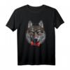 Grauer Wolf mit Brille und Fliege - Kreatives Tierdesign T-Shirt für Wölfe Liebhaber & Tierfreunde