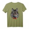 Grauer Wolf mit Brille und Fliege - Kreatives Tierdesign T-Shirt für Wölfe Liebhaber & Tierfreunde