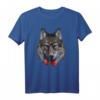 Grauer Wolf mit Brille und Fliege - Kreatives Tierdesign T-Shirt für Wölfe Liebhaber & Tierfreunde