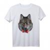 Grauer Wolf mit Brille und Fliege - Kreatives Tierdesign T-Shirt für Wölfe Liebhaber & Tierfreunde