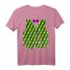 Mardi Gras Harlekin Diamant Print Weste mit Fliege T-Shirt – Buntes Partyoutfit für Fasching, Karneval & Feierlichkeiten