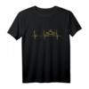 Fliegendes Spaghetti Monster Herzschlag EKG Puls T-Shirt – Humorvolles Pastafari Geschenk für Nudelglaubende & Atheisten