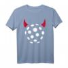 Floorball Teufel T-Shirt mit Ball und roten Hörnern – Für Unihockeyspieler, Teams und Fans
