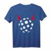 Floorball Teufel T-Shirt mit Ball und roten Hörnern – Für Unihockeyspieler, Teams und Fans