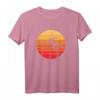 Ultimativer Frisbee Geschenk - Retro-Stil T-Shirt mit Vintage-Design und Sonnenuntergang Hintergrund
