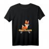 Damen Lustiges Skateboarding Fuchs T-Shirt mit V-Ausschnitt - Perfekt für Skater, Füchse-Liebhaber und als Geschenk für Jungen & Mädchen
