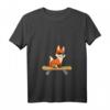 Damen Lustiges Skateboarding Fuchs T-Shirt mit V-Ausschnitt - Perfekt für Skater, Füchse-Liebhaber und als Geschenk für Jungen & Mädchen