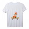 Damen Lustiges Skateboarding Fuchs T-Shirt mit V-Ausschnitt - Perfekt für Skater, Füchse-Liebhaber und als Geschenk für Jungen & Mädchen