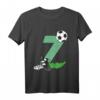 Kinder Geburtstagsshirt zum 7. Geburtstag – Fußball T-Shirt mit Zahl Sieben für Jungen und Mädchen, perfekt für Party, Schule und Kindergarten