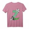 Kinder Geburtstagsshirt zum 7. Geburtstag – Fußball T-Shirt mit Zahl Sieben für Jungen und Mädchen, perfekt für Party, Schule und Kindergarten