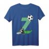 Kinder Geburtstagsshirt zum 7. Geburtstag – Fußball T-Shirt mit Zahl Sieben für Jungen und Mädchen, perfekt für Party, Schule und Kindergarten