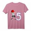Kinder Fußball T-Shirt zum 5. Geburtstag - Cooles Geburtstagsoutfit mit Dab Pose, Fußball und Zahl 5 für Jungen und Mädchen