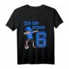 Kinder 6. Geburtstag Fußball T-Shirt für Jungen & Mädchen - Cooles Geburtstagsoutfit mit Dab Tanz Motiv & Fußball