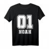 Kinder Noah Name Jungs Nummer Rücken T-Shirt - Personalisiertes Fußball Fan Shirt für Jungen mit Namen und Nummer