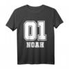 Kinder Noah Name Jungs Nummer Rücken T-Shirt - Personalisiertes Fußball Fan Shirt für Jungen mit Namen und Nummer
