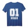 Kinder Noah Name Jungs Nummer Rücken T-Shirt - Personalisiertes Fußball Fan Shirt für Jungen mit Namen und Nummer