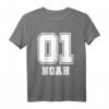 Kinder Noah Name Jungs Nummer Rücken T-Shirt - Personalisiertes Fußball Fan Shirt für Jungen mit Namen und Nummer