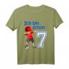 Kinder Fußball T-Shirt zum 7. Geburtstag – Cooles Geschenk mit Zahl 7 und Dab Pose für Jungen und Mädchen