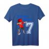 Kinder Fußball T-Shirt zum 7. Geburtstag – Cooles Geschenk mit Zahl 7 und Dab Pose für Jungen und Mädchen