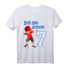 Kinder Fußball T-Shirt zum 7. Geburtstag – Cooles Geschenk mit Zahl 7 und Dab Pose für Jungen und Mädchen