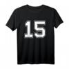 T-Shirt Nummer 15 Baseball Fußball Hockey - Persönliches Geburtstagsgeschenk für junge Sportfans