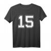 T-Shirt Nummer 15 Baseball Fußball Hockey - Persönliches Geburtstagsgeschenk für junge Sportfans