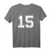 T-Shirt Nummer 15 Baseball Fußball Hockey - Persönliches Geburtstagsgeschenk für junge Sportfans