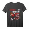 Kinder 5. Geburtstag Fußball T-Shirt für Jungen und Mädchen – Coole Geburtstagsgeschenke mit Dab Tanz Pose, Fußball und Zahl 5