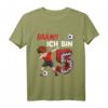 Kinder 5. Geburtstag Fußball T-Shirt für Jungen und Mädchen – Coole Geburtstagsgeschenke mit Dab Tanz Pose, Fußball und Zahl 5