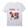 Kinder 5. Geburtstag Fußball T-Shirt für Jungen und Mädchen – Coole Geburtstagsgeschenke mit Dab Tanz Pose, Fußball und Zahl 5