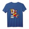 Dabbing Einhorn Unicorn Spanien Fußball - Lustiges T-Shirt mit spanischer Flagge für Fußballfans, Turniere und Geschenkideen