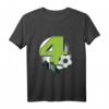 Kinder Fußball T-Shirt zum 4. Geburtstag für Jungen und Mädchen - Lustiges Geschenk für 4-Jährige Fußballfans