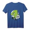 Kinder Fußball T-Shirt zum 4. Geburtstag für Jungen und Mädchen - Lustiges Geschenk für 4-Jährige Fußballfans