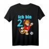 Kinder 2. Geburtstag T-Shirt für Jungen mit Löwen und Fußball - Lustiges Geschenk zum 2. Geburtstag für kleine Kicker und Fußballfans