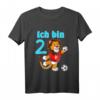 Kinder 2. Geburtstag T-Shirt für Jungen mit Löwen und Fußball - Lustiges Geschenk zum 2. Geburtstag für kleine Kicker und Fußballfans