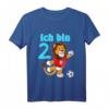 Kinder 2. Geburtstag T-Shirt für Jungen mit Löwen und Fußball - Lustiges Geschenk zum 2. Geburtstag für kleine Kicker und Fußballfans