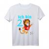 Kinder 2. Geburtstag T-Shirt für Jungen mit Löwen und Fußball - Lustiges Geschenk zum 2. Geburtstag für kleine Kicker und Fußballfans