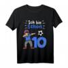 Kinder Fußball T-Shirt für Jungen mit Dabbing Fußballspieler Motiv - Perfekt zum 10. Geburtstag