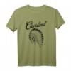 Cleveland Indianer-Federspieltag Fußball Totenkopf T-Shirt – Für Baseball- und Fußballfans, Gameday-Outfit in Orange und Braun