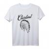 Cleveland Indianer-Federspieltag Fußball Totenkopf T-Shirt – Für Baseball- und Fußballfans, Gameday-Outfit in Orange und Braun