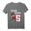 Kinder 5. Geburtstag Fußball T-Shirt für Jungen & Mädchen - Coole Dab-Pose, Zahl 5, Geburtstagsgeschenk für kleine Fußballer