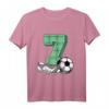 Kinder 7. Geburtstag Fussball T-Shirt – Perfektes Geschenk für kleine Fußballer, Jungen und Mädchen, mit Fußball, Schuhen und Zahl 7