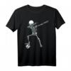 Sanftes Skelett Fußball T-Shirt mit Ball, DAB Hip Hop Skull Geschenk für Halloween, Geburtstage & Weihnachten für Kinder und Erwachsene