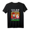 Kinder Fußball Geburtstag T-Shirt für 6-Jährige - Cooles Geschenk mit Dab Tanz Pose, Fußball & Zahl 6 für Jungen & Mädchen