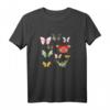 Damen Schmetterlinge Shirt im Retro / Vintage Design - Perfektes Geschenk für Naturliebhaberinnen, Gartenfans & Freunde